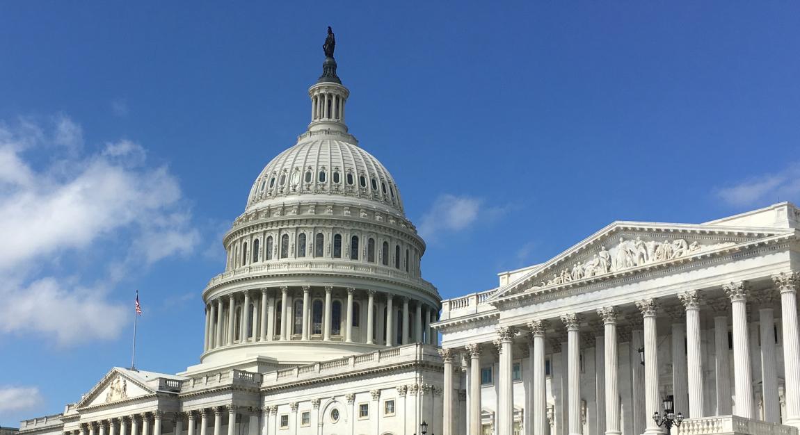 US Capitol building with blue skies