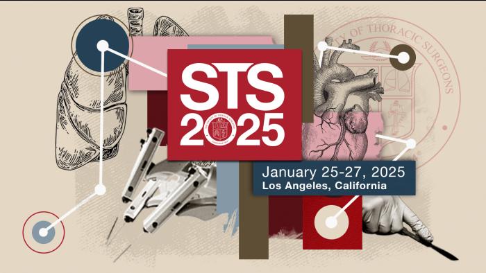 STS 2025 - drawings of lungs, heart, scalpel with hand, surgical robot