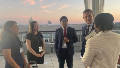 2022 STS Advocacy Conference scholarship recipients network during reception.