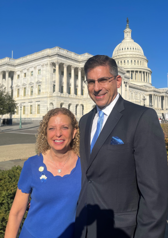 Dr. Keith Mortman with Congresswoman Debbie Wasserman Schultz