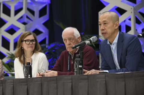 Panel at table - Tom Nguyen, Michael Mack, Shanda Blackmon