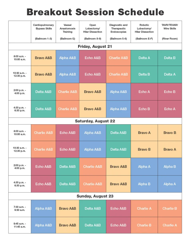 Boot Camp Breakout Sessions Schedule